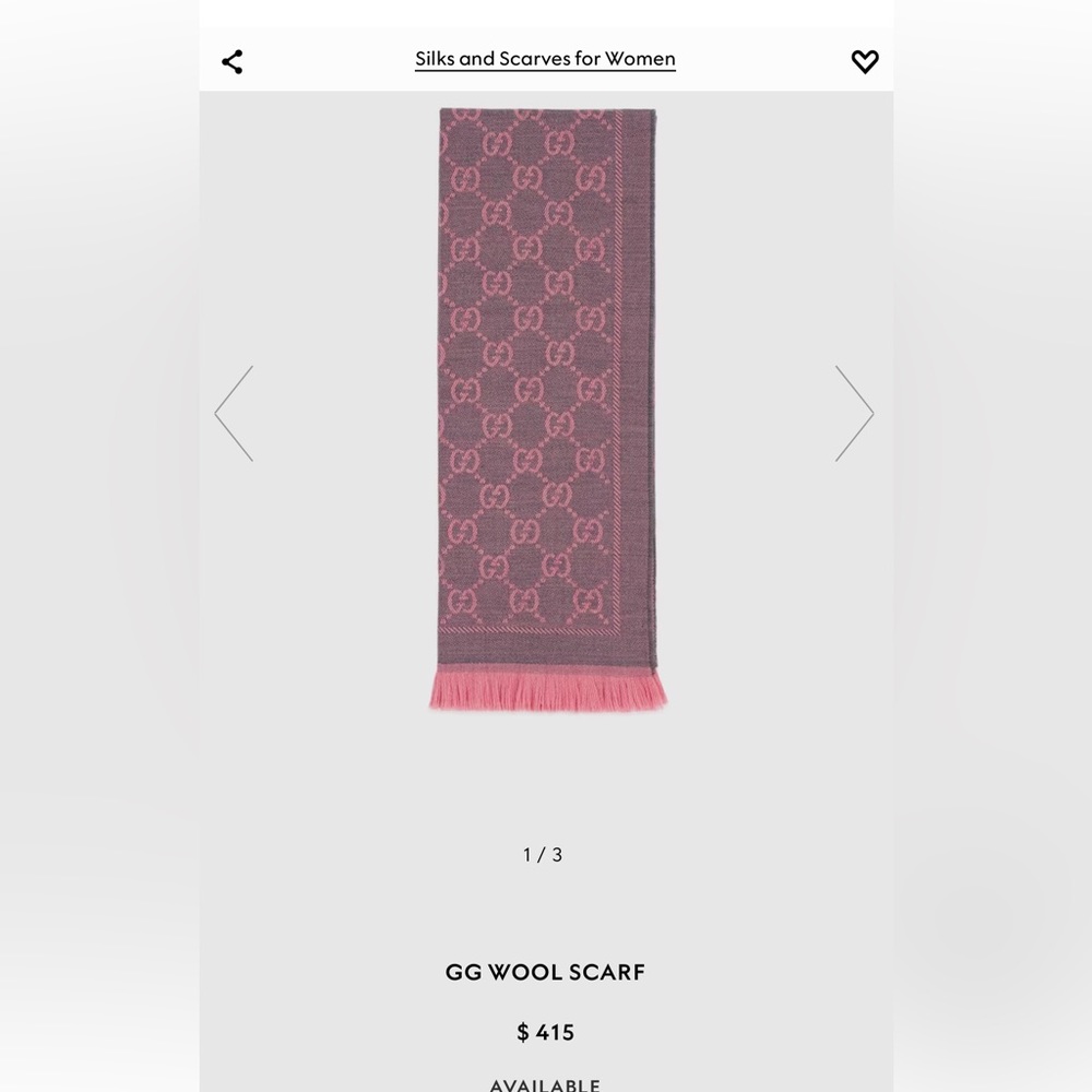 GUCCI pink & purple scarf.